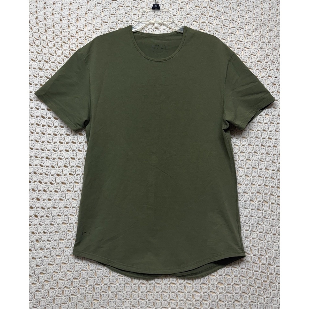 BYLT Basics Drop Cut Lux T-Shirt Mens Sz L Green Performance Stretch